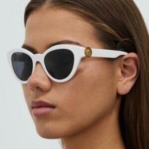 VERSACE Sunglasses VE4435  White Cat Eye Medusa Logo Retro Designer NEW 2